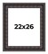 22x26 3.5" Wide Ornate Black Picture Frame - UV Acrylic, Foam Board Backing, Hanging Hardware